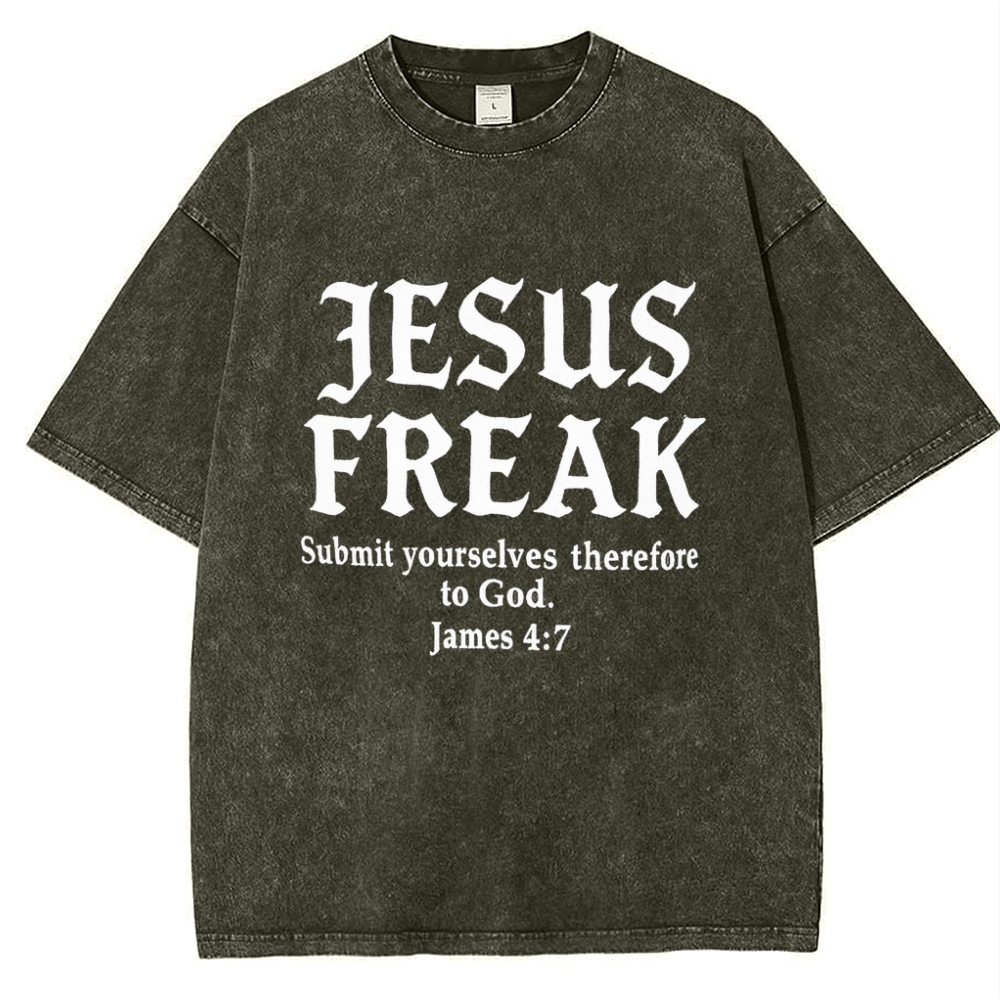 Jesus Freak Submit Yourselves Therefore To God Snowflake Vintage Cotton T-Shirt