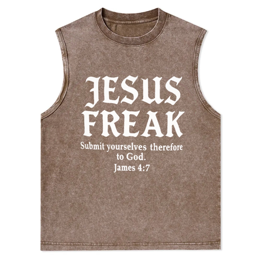 Jesus Freak Submit Yourselves Therefore To God Christian Snowflake Washed Vest