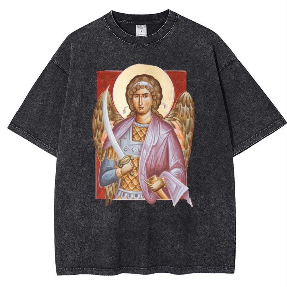 Archangel Michael Snowflake Vintage Cotton T-Shirt
