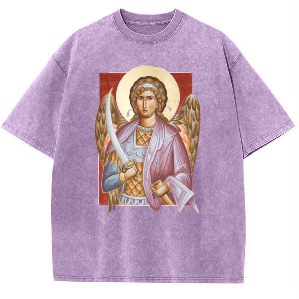 Archangel Michael Snowflake Vintage Cotton T-Shirt 