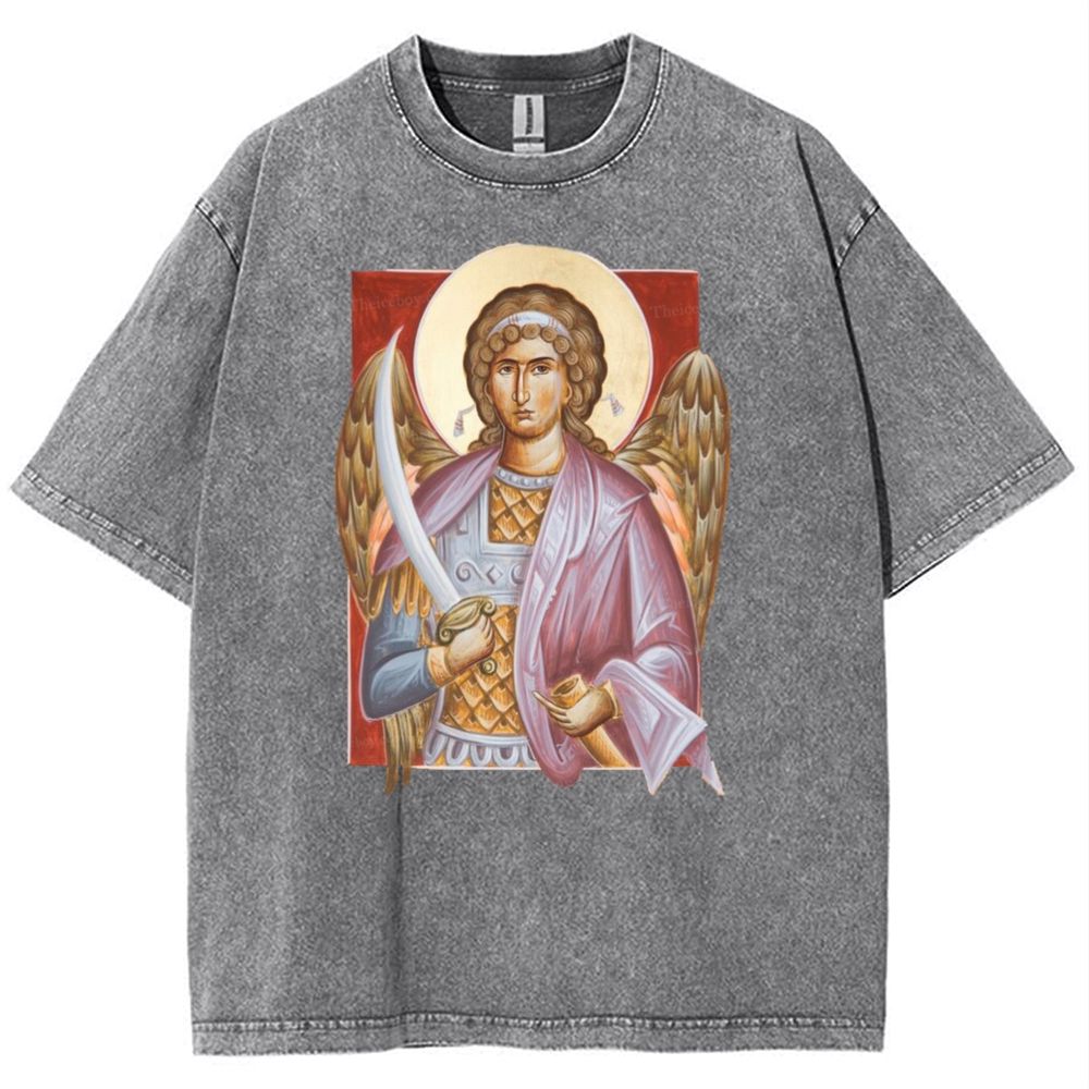 Archangel Michael Snowflake Vintage Cotton T-Shirt 