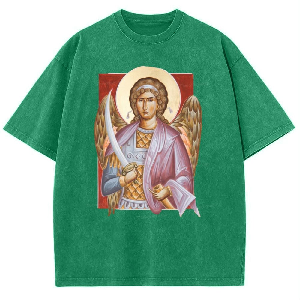 Archangel Michael Snowflake Vintage Cotton T-Shirt 