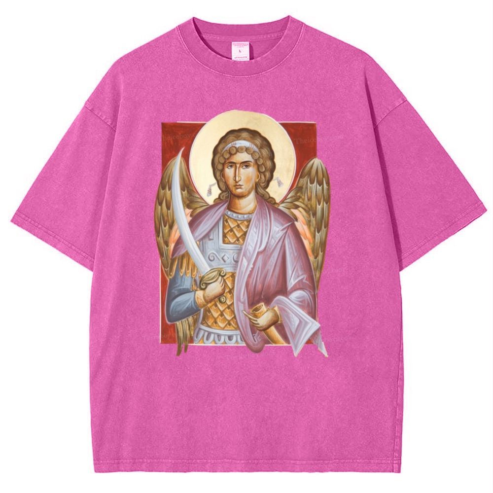 Archangel Michael Snowflake Vintage Cotton T-Shirt 