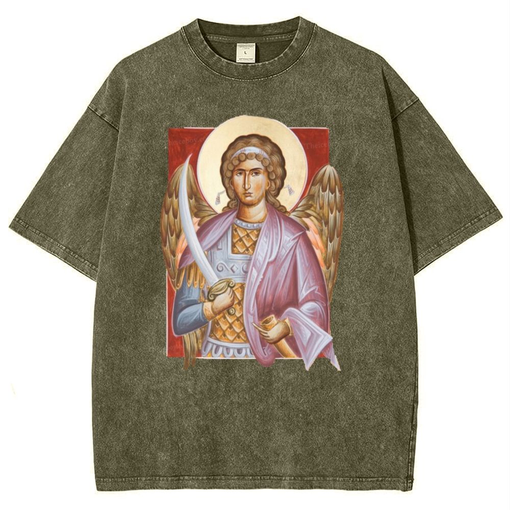 Archangel Michael Snowflake Vintage Cotton T-Shirt 