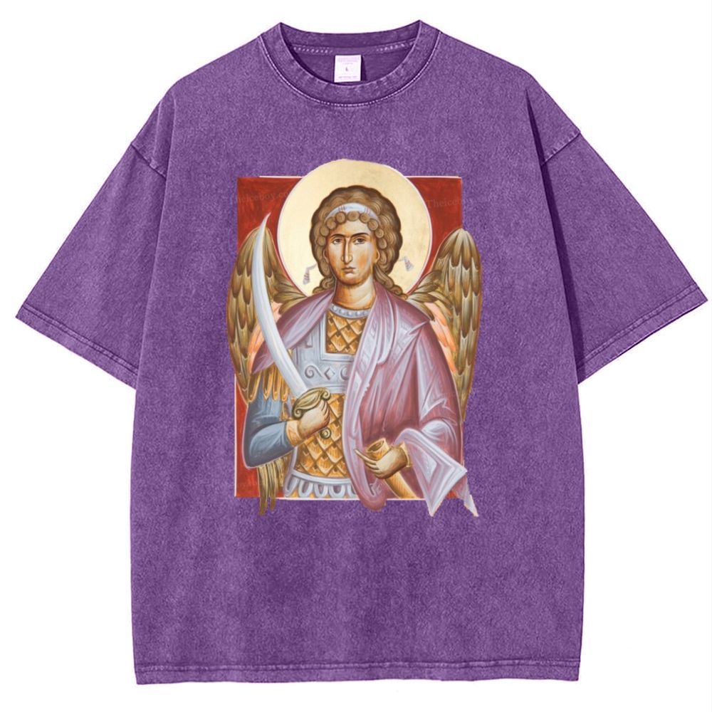 Archangel Michael Snowflake Vintage Cotton T-Shirt 