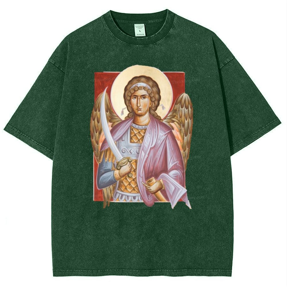 Archangel Michael Snowflake Vintage Cotton T-Shirt 
