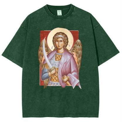Archangel Michael Snowflake Vintage Cotton T-Shirt 