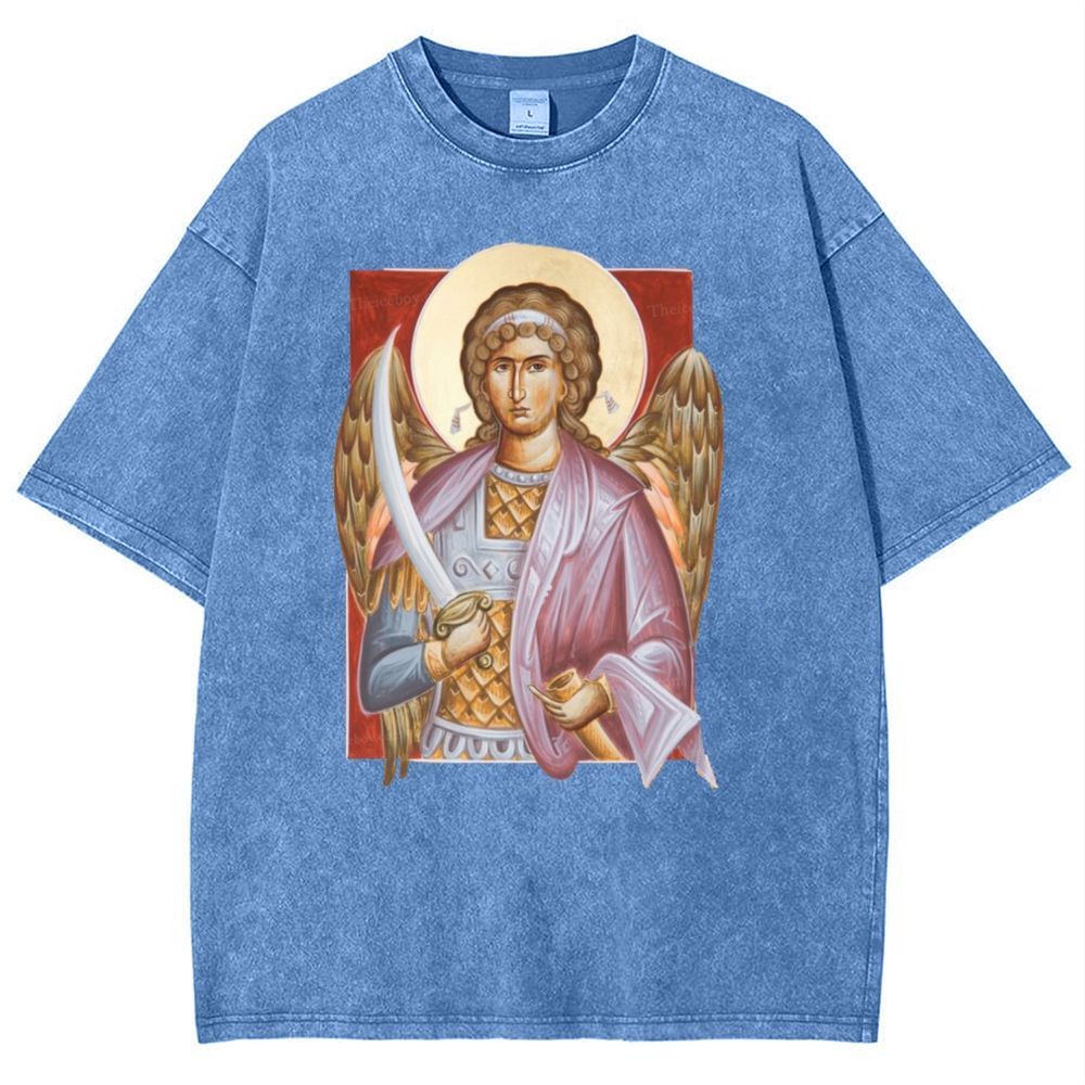 Archangel Michael Snowflake Vintage Cotton T-Shirt 