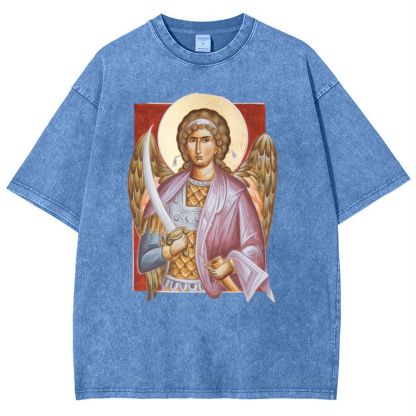 Archangel Michael Snowflake Vintage Cotton T-Shirt 