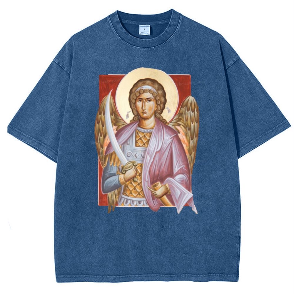 Archangel Michael Snowflake Vintage Cotton T-Shirt 