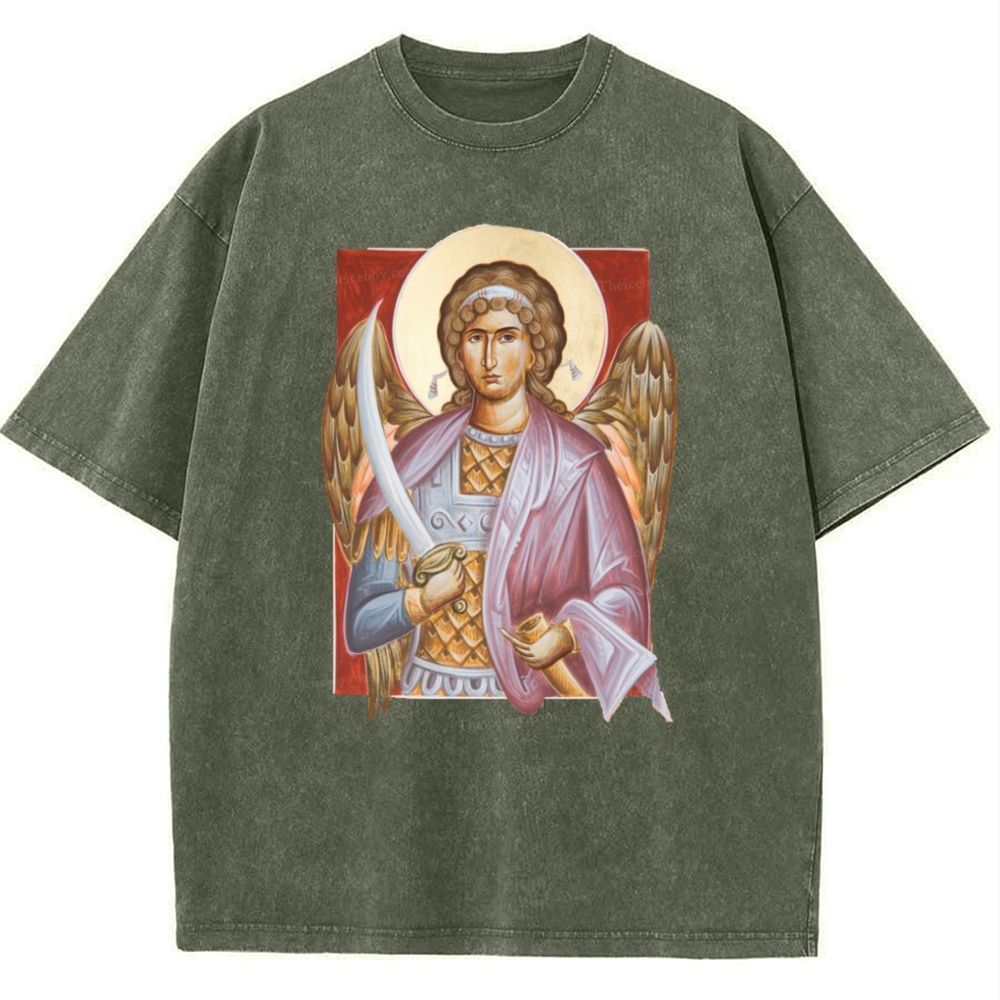 Archangel Michael Snowflake Vintage Cotton T-Shirt 