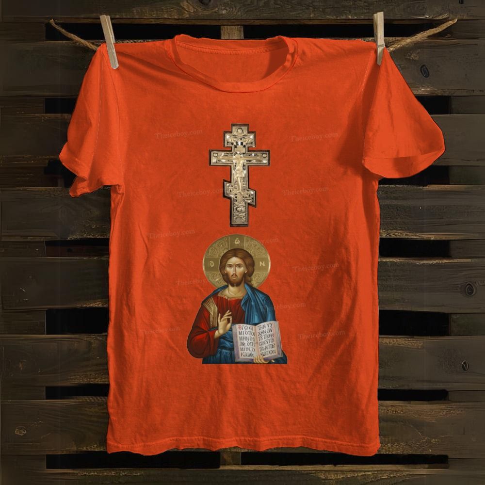 Orthodox Icon of Jesus Cotton T-shirt