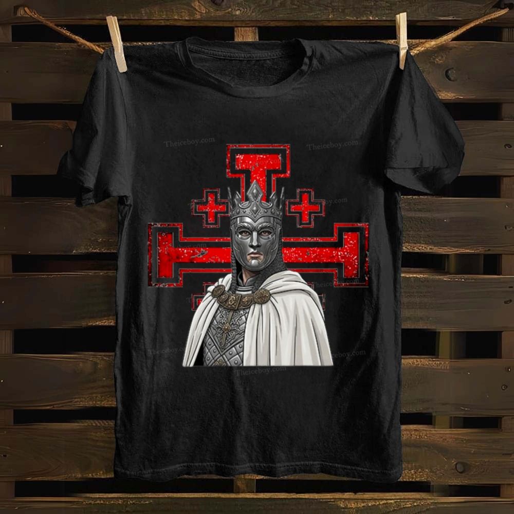 Jerusalem Cross King Baldwin Cotton T-shirt 