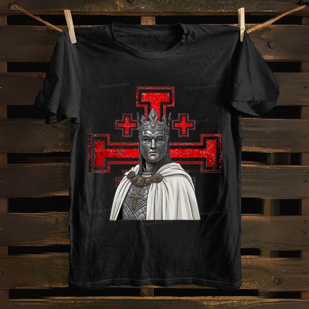Jerusalem Cross King Baldwin Cotton T-shirt 