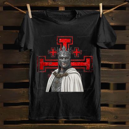 Jerusalem Cross King Baldwin Cotton T-shirt 