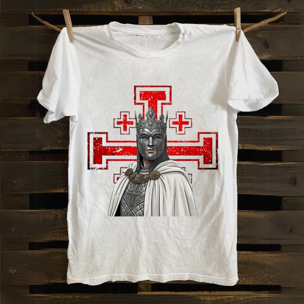 Jerusalem Cross King Baldwin Cotton T-shirt 