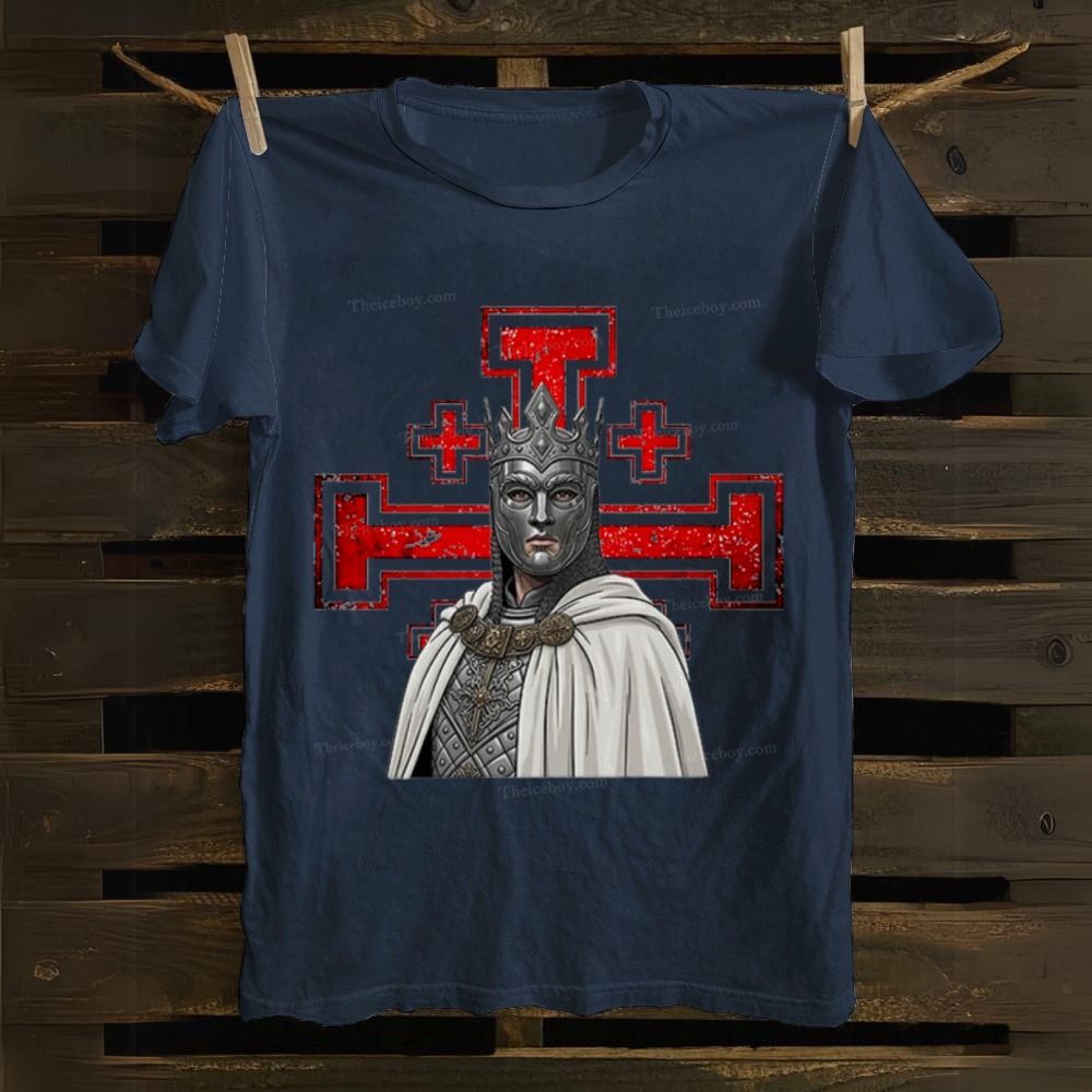 Jerusalem Cross King Baldwin Cotton T-shirt 