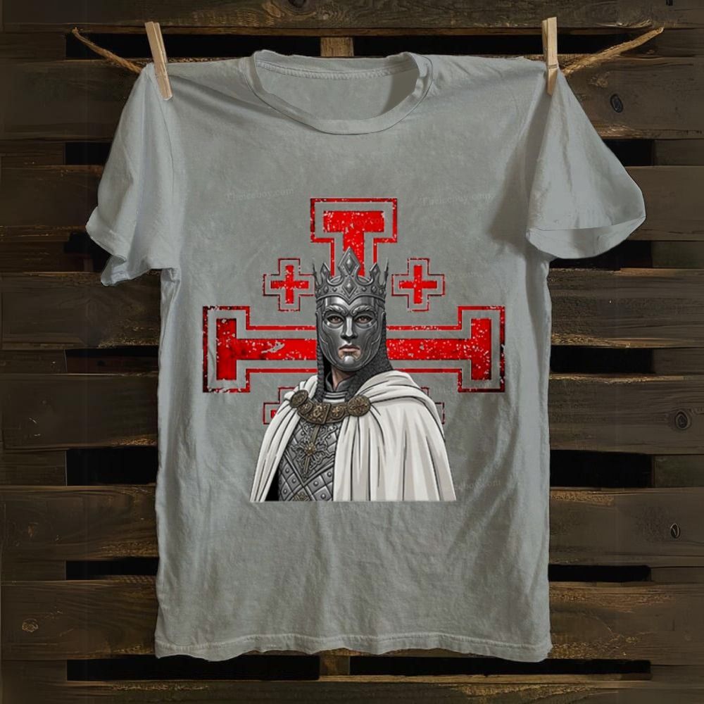 Jerusalem Cross King Baldwin Cotton T-shirt 