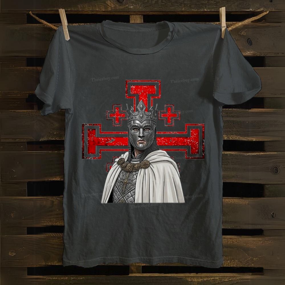 Jerusalem Cross King Baldwin Cotton T-shirt 