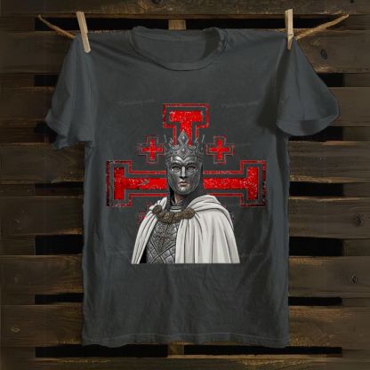 Jerusalem Cross King Baldwin Cotton T-shirt 
