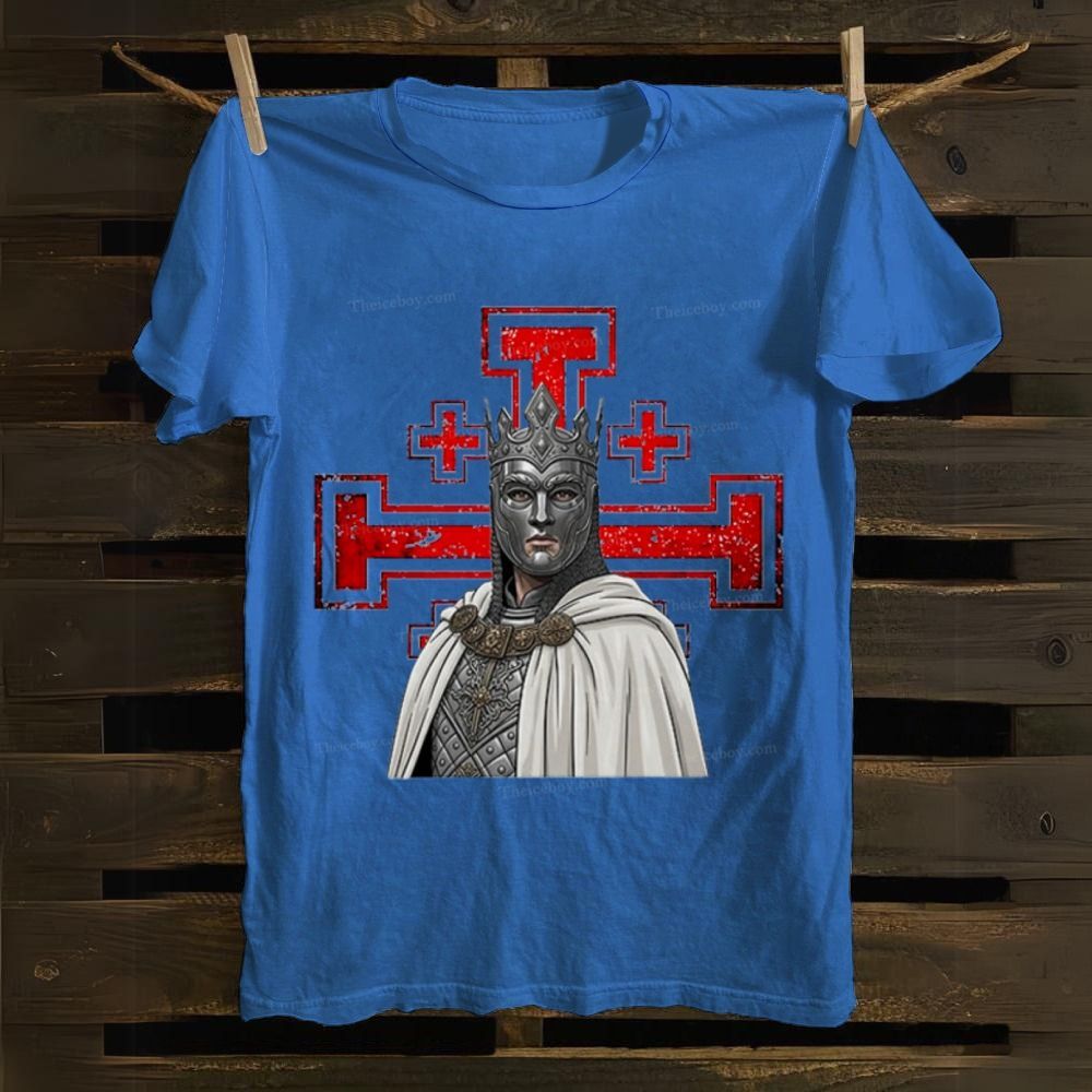 Jerusalem Cross King Baldwin Cotton T-shirt 