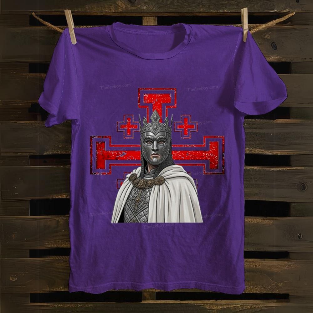 Jerusalem Cross King Baldwin Cotton T-shirt 