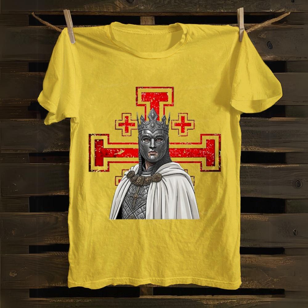 Jerusalem Cross King Baldwin Cotton T-shirt 