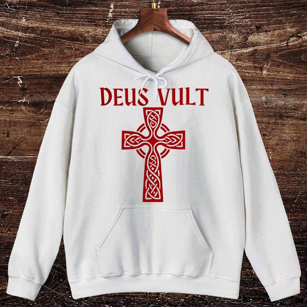Deus Vult christian catholic The Lord templar knights Oversized Cotton Hoodies