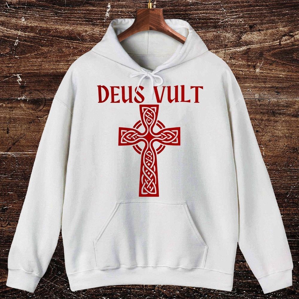 Deus Vult christian catholic The Lord templar knights Oversized Cotton Hoodies