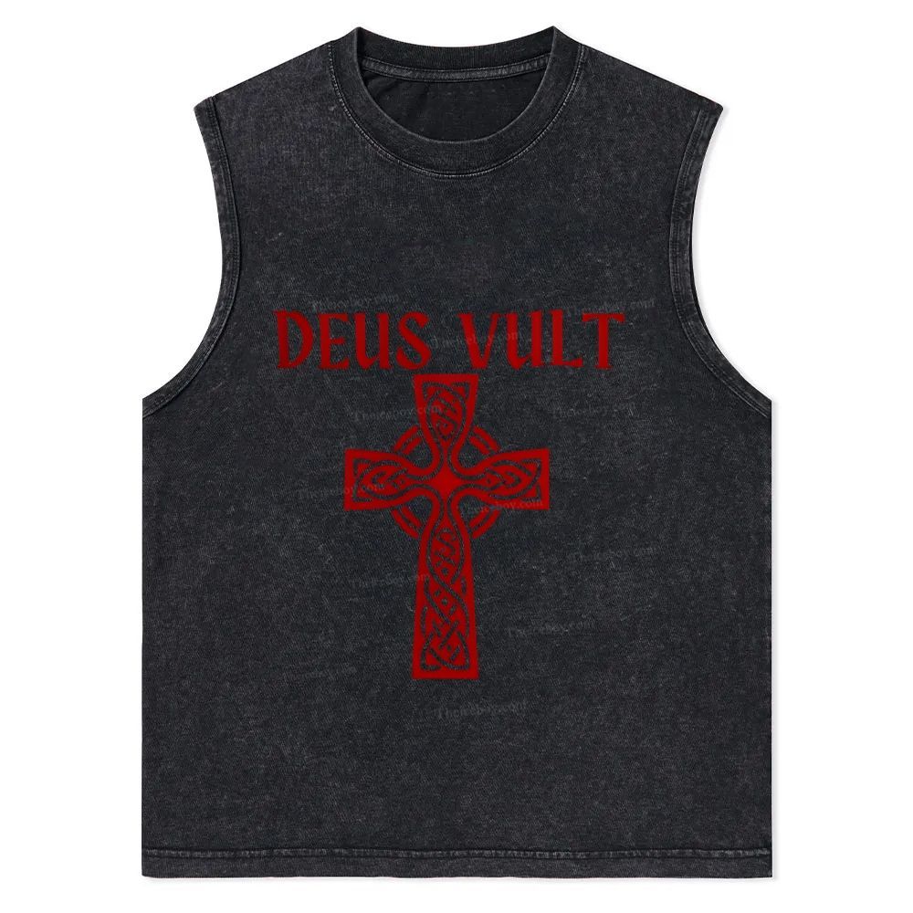 Deus Vult christian catholic The Lord templar knights Christian Snowflake Washed Vest