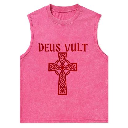Deus Vult christian catholic The Lord templar knights Christian Snowflake Washed Vest
