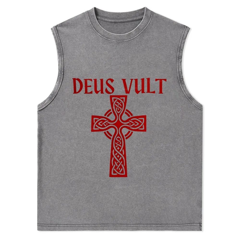 Deus Vult christian catholic The Lord templar knights Christian Snowflake Washed Vest