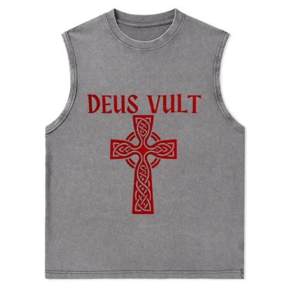 Deus Vult christian catholic The Lord templar knights Christian Snowflake Washed Vest