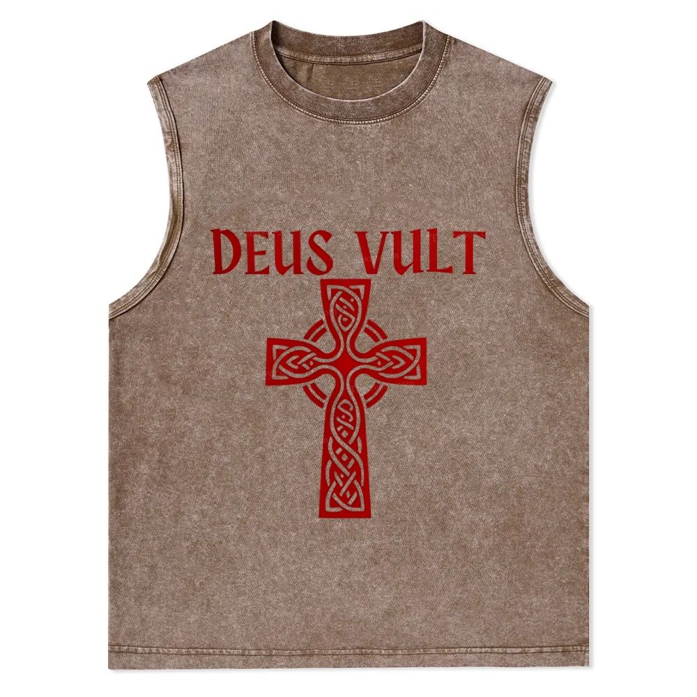 Deus Vult christian catholic The Lord templar knights Christian Snowflake Washed Vest