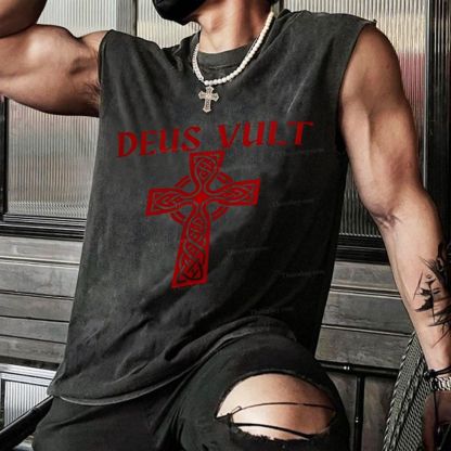 Deus Vult christian catholic The Lord templar knights Christian Snowflake Washed Vest