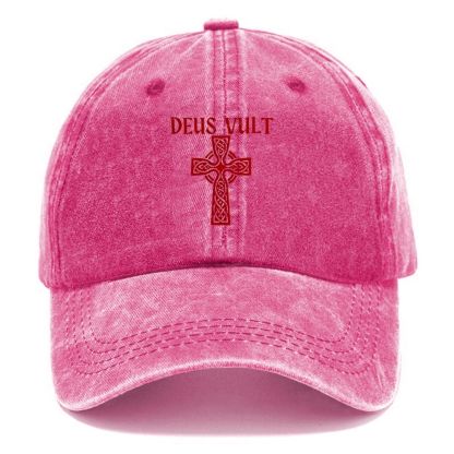 Deus Vult christian catholic The Lord templar knights Unisex Vintage Casual Washed Cap
