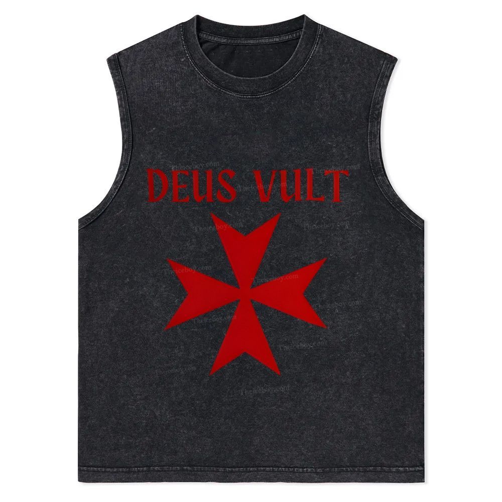 Deus Vult christian catholic templar knights crusades Christian Snowflake Washed Vest