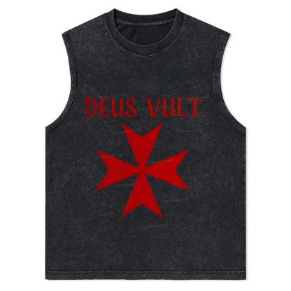 Deus Vult christian catholic templar knights crusades Christian Snowflake Washed Vest