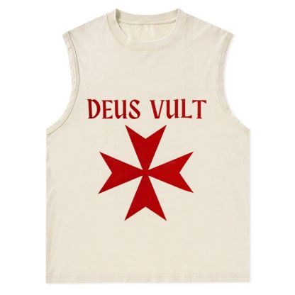 Deus Vult christian catholic templar knights crusades Christian Snowflake Washed Vest