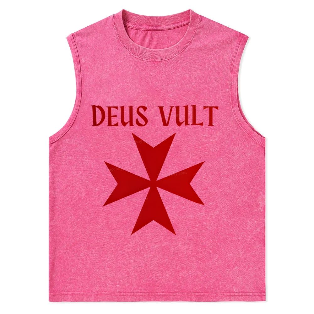 Deus Vult christian catholic templar knights crusades Christian Snowflake Washed Vest