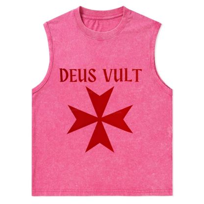 Deus Vult christian catholic templar knights crusades Christian Snowflake Washed Vest