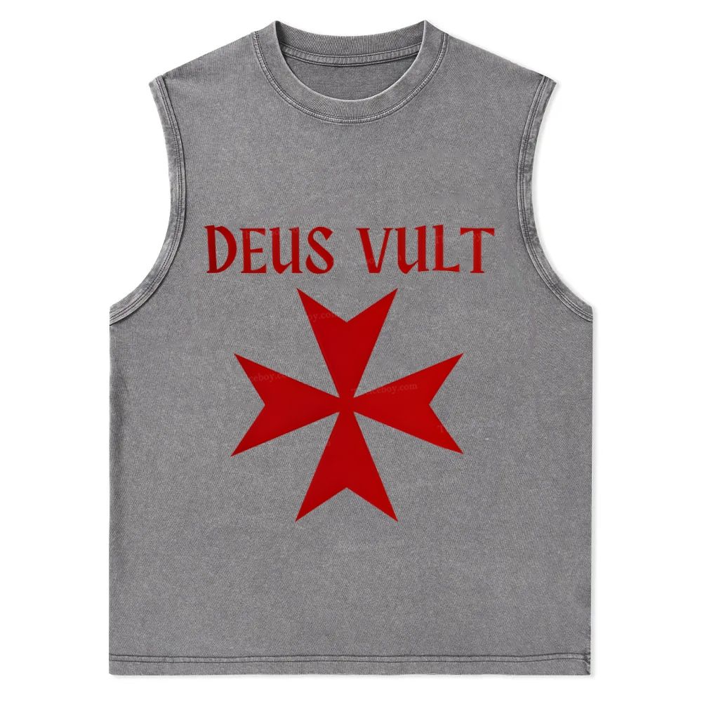 Deus Vult christian catholic templar knights crusades Christian Snowflake Washed Vest