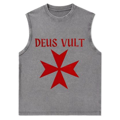 Deus Vult christian catholic templar knights crusades Christian Snowflake Washed Vest