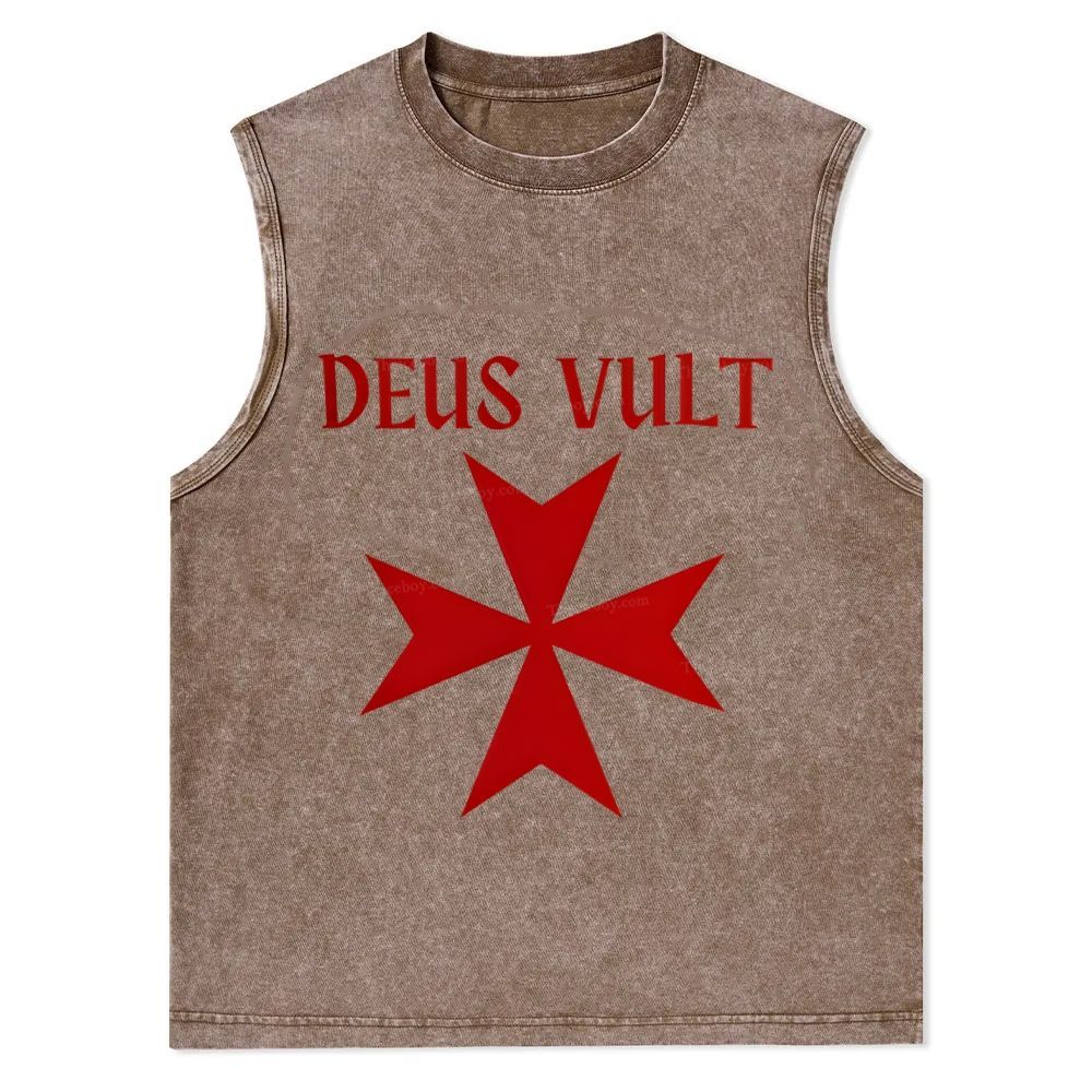 Deus Vult christian catholic templar knights crusades Christian Snowflake Washed Vest
