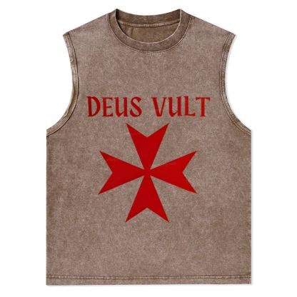 Deus Vult christian catholic templar knights crusades Christian Snowflake Washed Vest