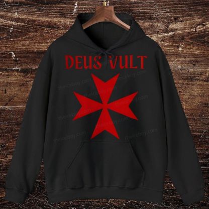Deus Vult christian catholic templar knights crusades Oversized Cotton Hoodies