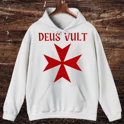Deus Vult christian catholic templar knights crusades Oversized Cotton Hoodies