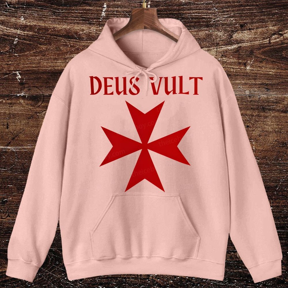Deus Vult christian catholic templar knights crusades Oversized Cotton Hoodies