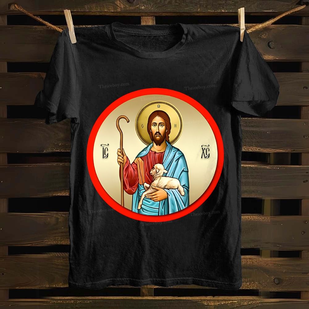 Orthodox icon christian circle Cotton T-shirt