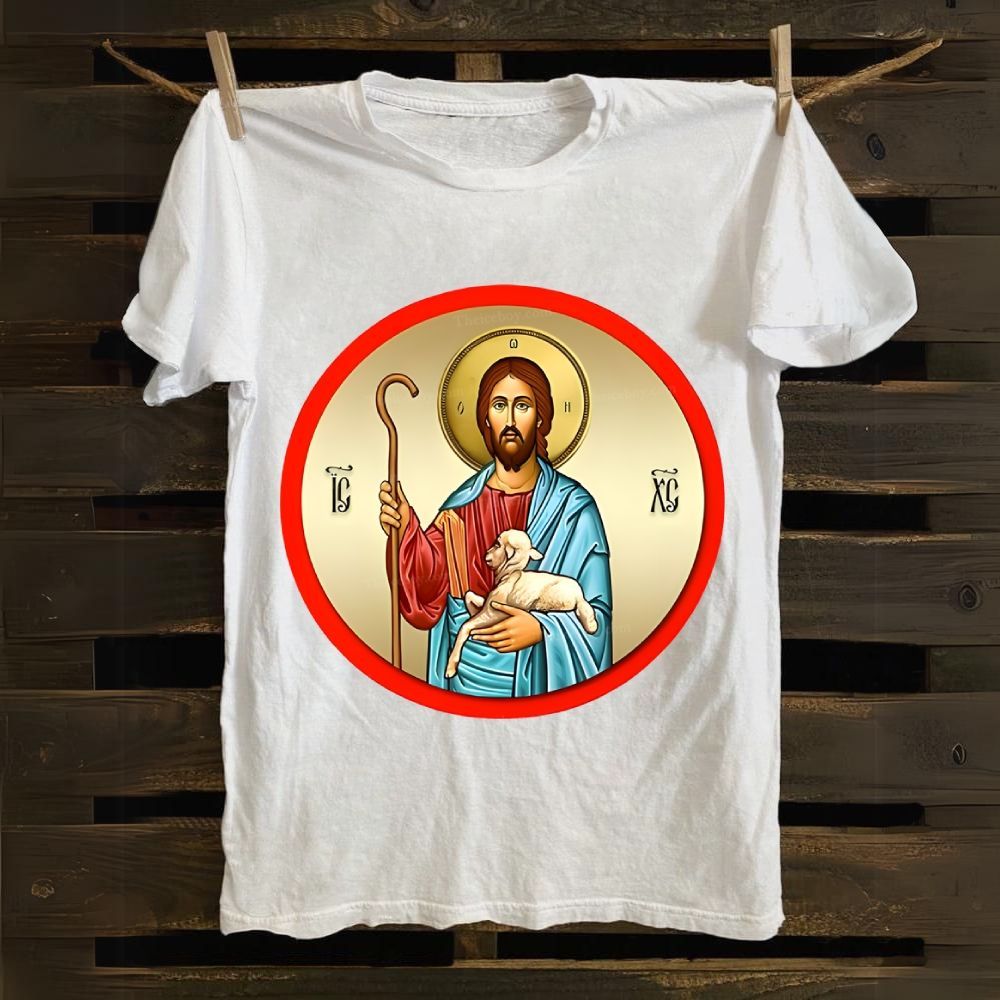 Orthodox icon christian circle Cotton T-shirt